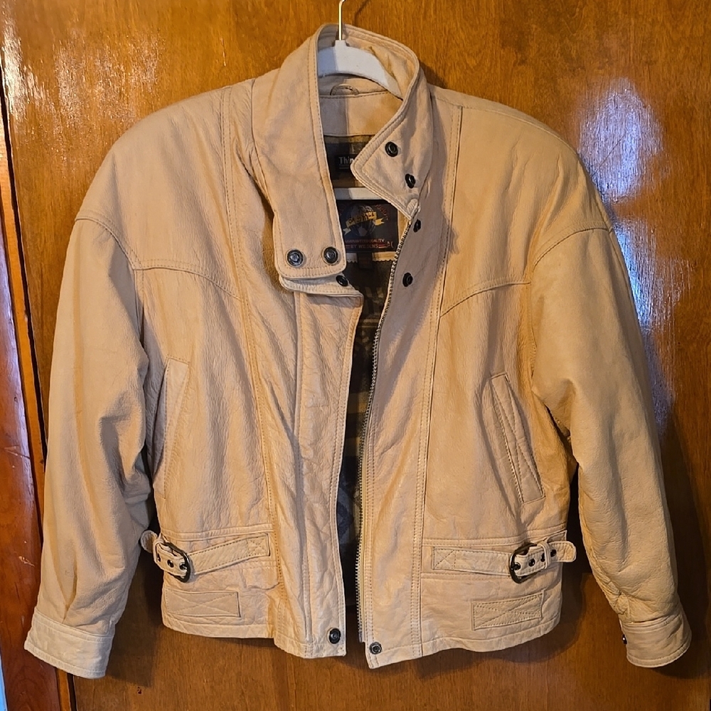 Womens Size Small Genuine Tan Leather Insulated Coat Adventure Bound By Wilsons